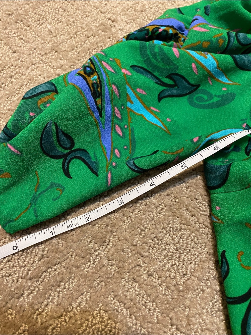 {Zara} Green Paisley Print Dress ~ Size Medium - Picture 16 of 16